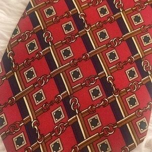 Brooks Brothers tie Bridle Bit Equestrian Silk 3.5” wide Tie.